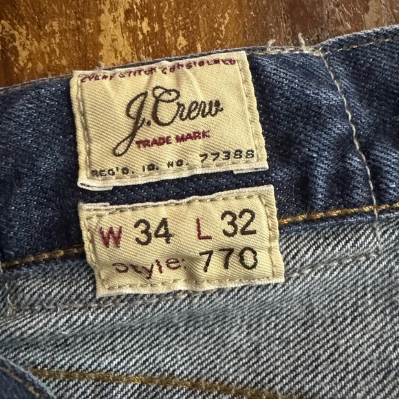 J. Crew Men's Deep Blue 770 Straight Jeans 34x32 - Picture 4 of 5